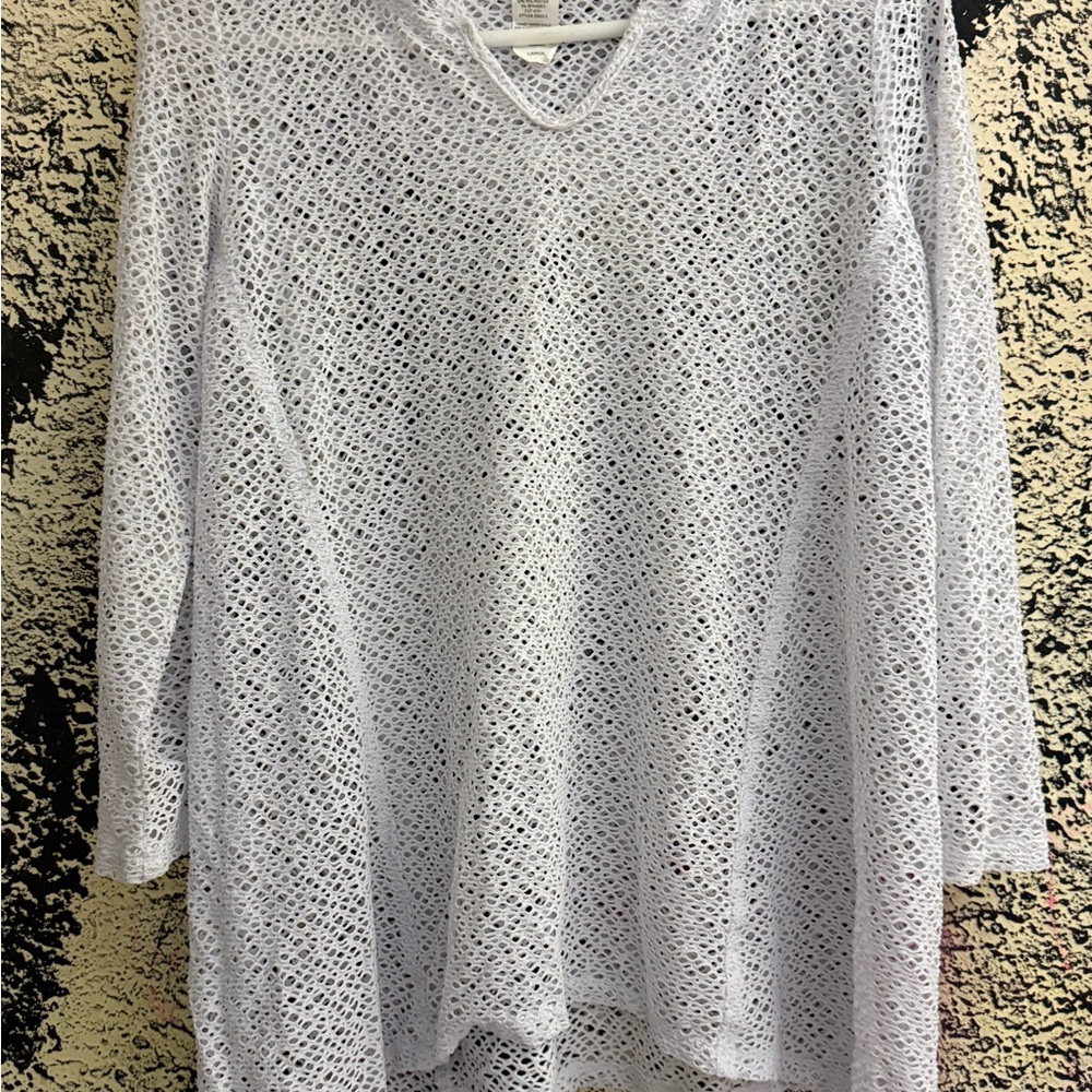 Chic White Crochet Tunic for Women